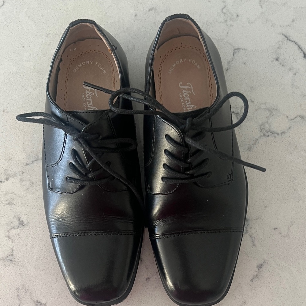 Florsheim Boy’s Glossy Black Derby Shoes